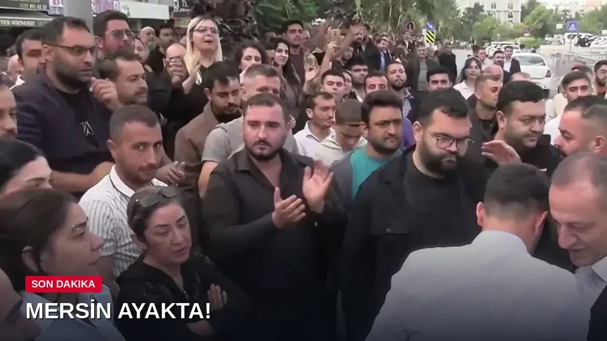 Adliye önünde kalabalık destek gösterisi: 'Mersin burada, başkanının yanında'
