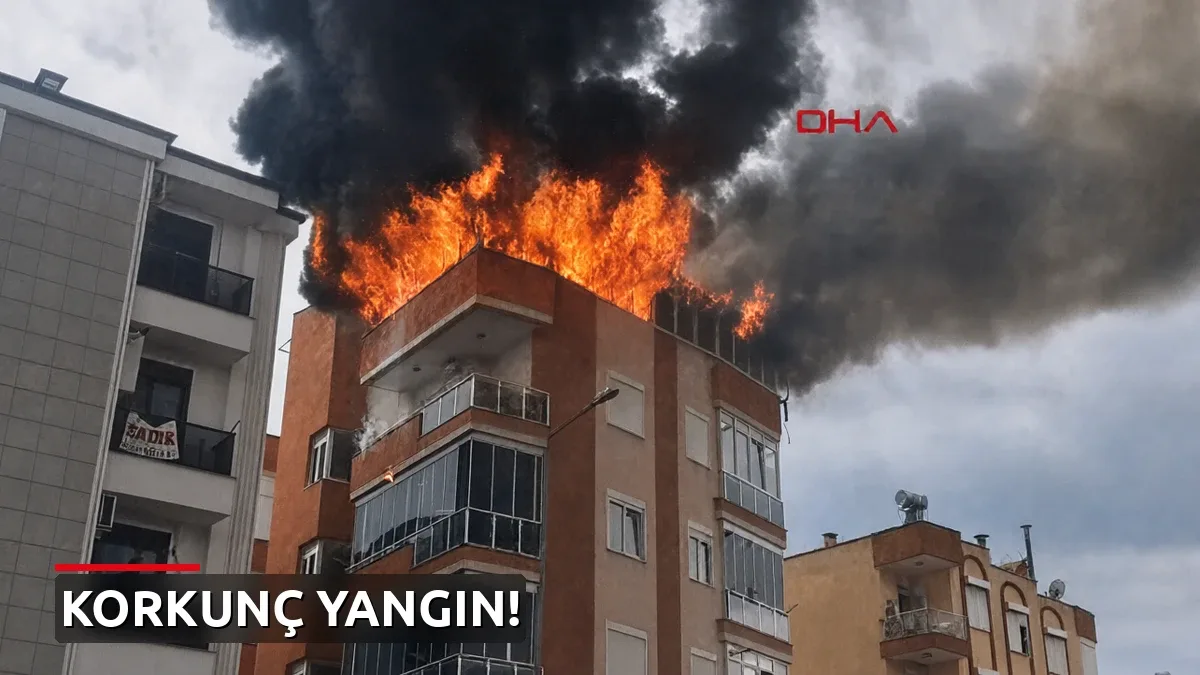 Antalya'da 5 katlı binanın terasındaki dubleks dairede korkunç yangın!