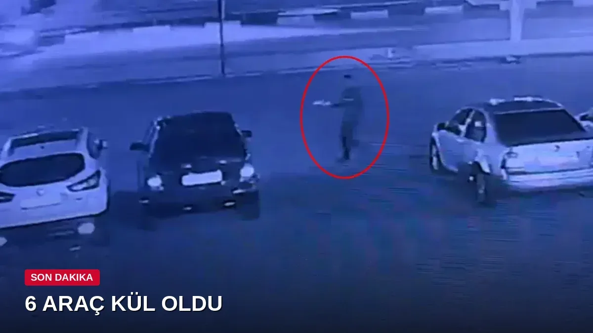Benzin bidonuyla geldi, 6 otomobili ateşe verdi: Tutuklandı