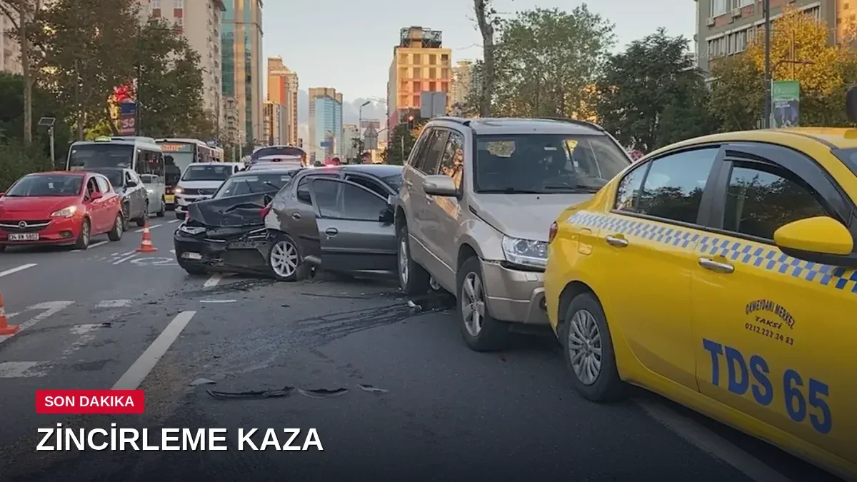 Beşiktaş'ta zincirleme kaza: 5 araç birbirine girdi