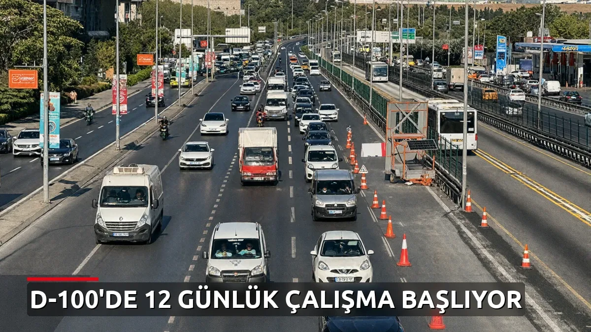 D-100'de 12 Gün Sürecek Çalışma! Edirne Yönündeki Trafik Yan Yola Aktarılacak