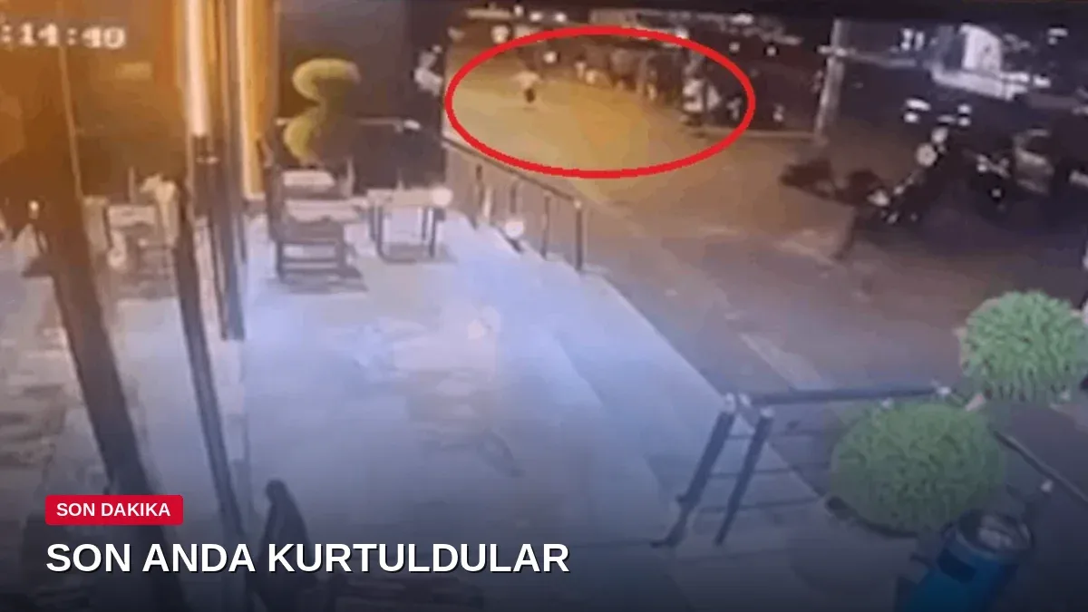 Dehşet anları kamerada: Kadın ve çocuk ölümden saniyelerle kurtuldu