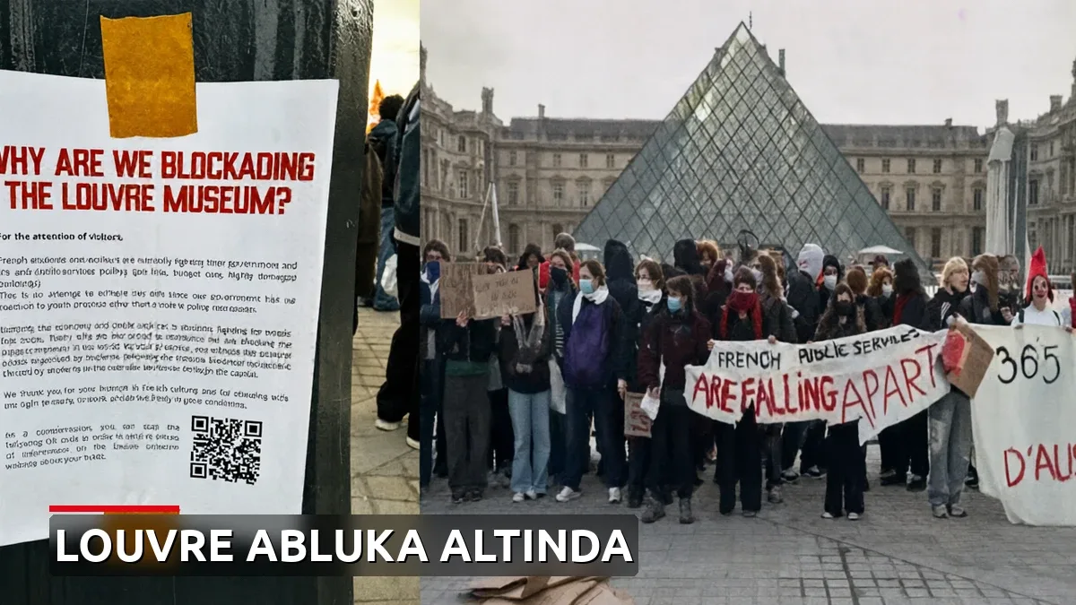 Eylemciler Louvre Müzesi'nin Girişini Kapattı, Uyarı Bildirileri Asıldı