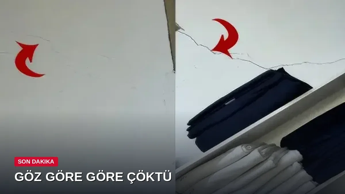 Göz göre göre çöktü! Yıkılmadan önce çekilen görüntüler yürekleri dağladı