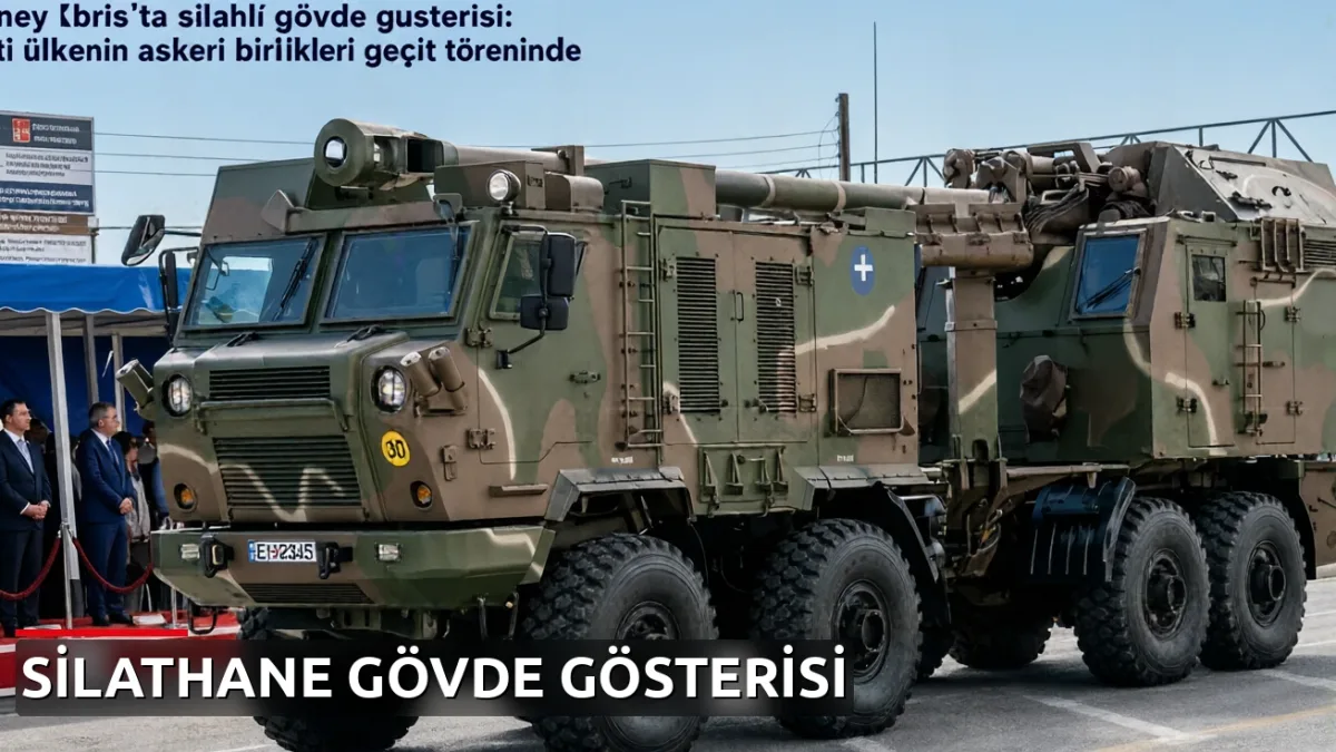 Güney Kıbrıs'ta silahlı gövde gösterisi: Dört ülkenin askeri birlikleri geçit töreninde
