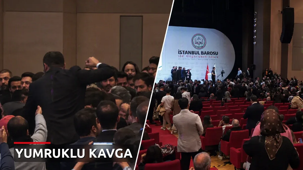 İstanbul Barosu Genel Kurulu'nda yumruklu kavga: Toplantıya 15 dakika ara verildi
