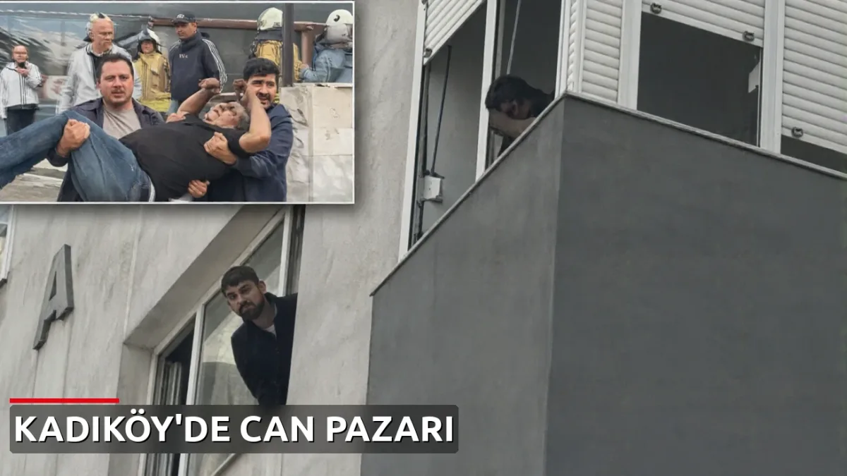 Kadıköy'de 8 katlı binada yangın: 5 kişi dumandan etkilendi