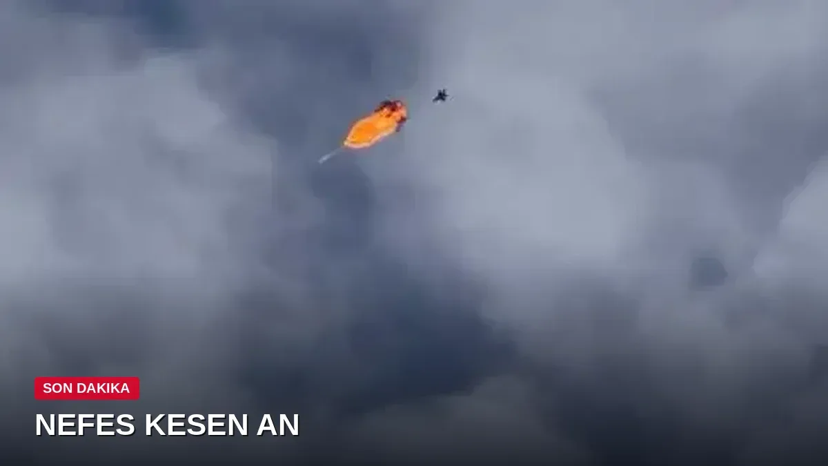Kiev semalarında nefes kesen görüntü: Savaş uçağı Rus dronunu top ateşiyle düşürdü