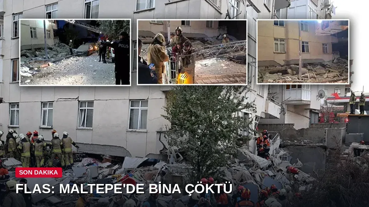 Maltepe'de 7 katlı binanın 3 katı çöktü: 1 can kaybı, 11 kişi kurtarıldı