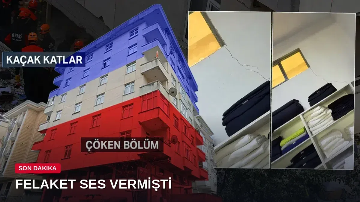Maltepe'de Çöken Binadan Felaket Sinyali: Çatlaklar Çökmeden Önce Görüntülenmiş