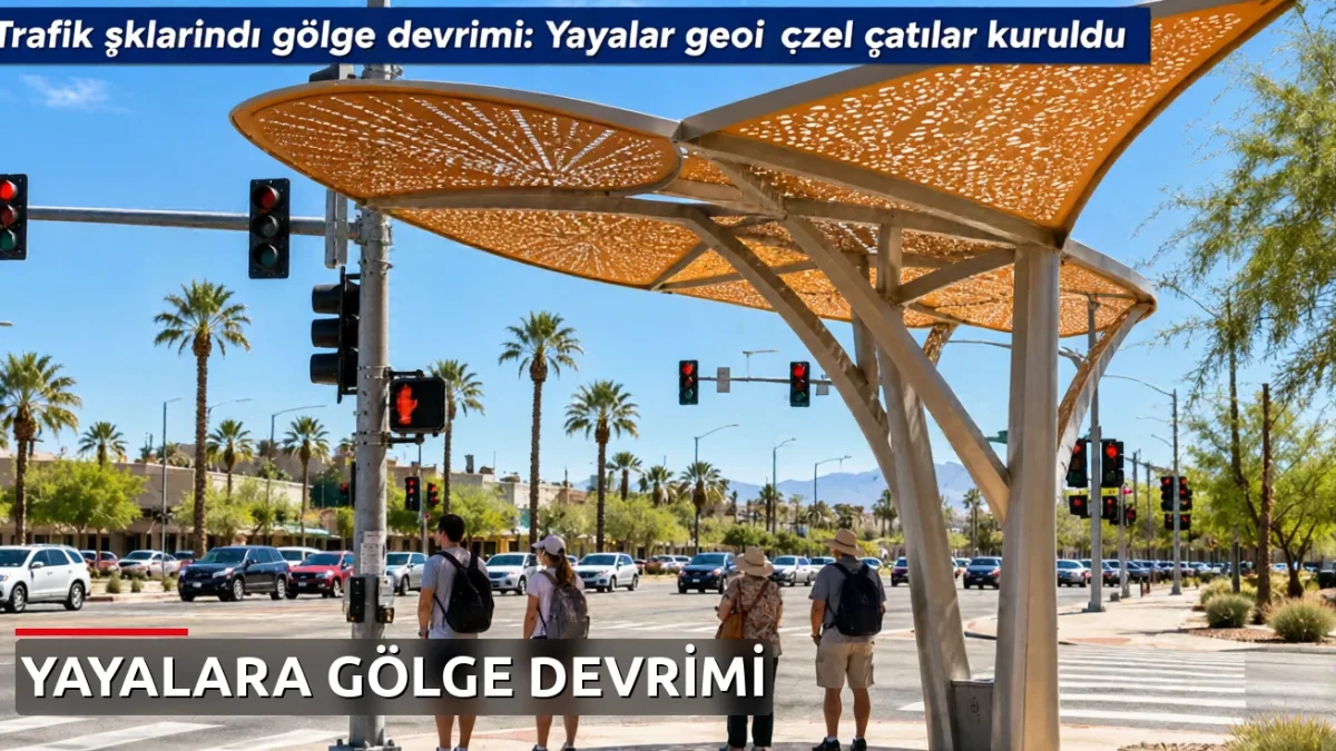Trafik ışıklarında gölge devrimi: Yayalar için özel çatılar kuruldu