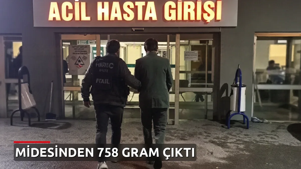 Yolcu otobüsünde mide ve bağırsaklardan 758 gram metamfetamin ele geçirildi